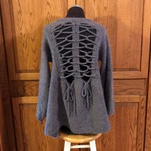 POL Oversized Tie Back Chenille Sweater Size M